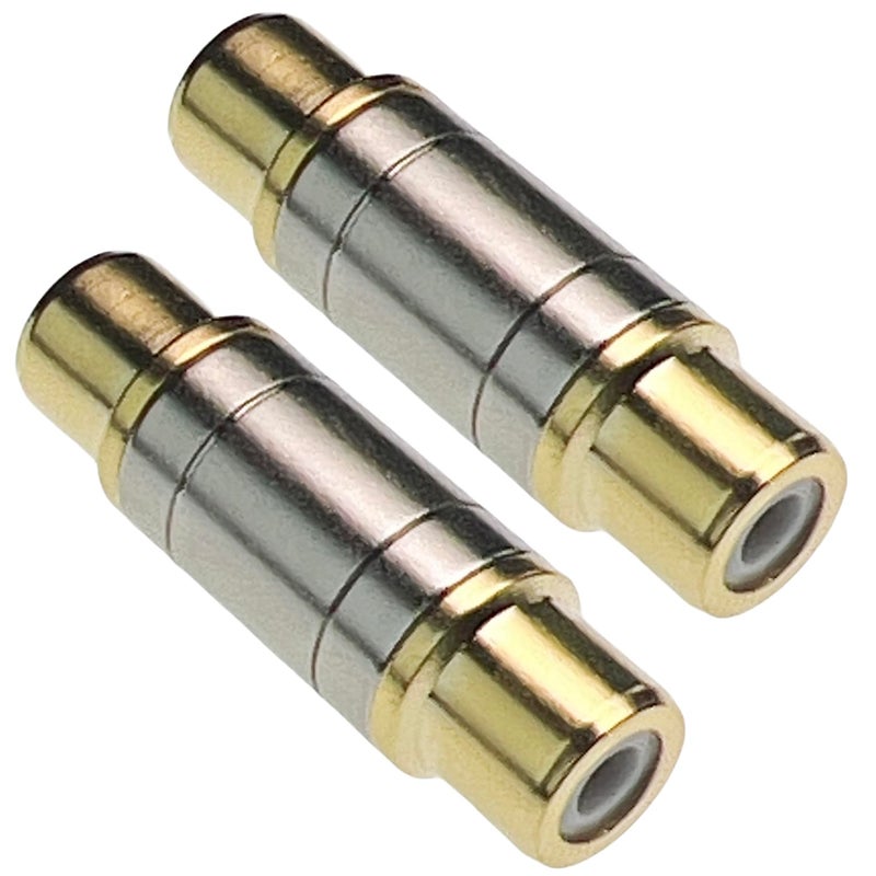 CESS Gold RCA Female to RCA Female Coupler Adapter Connector (2 Pack) - Image 1